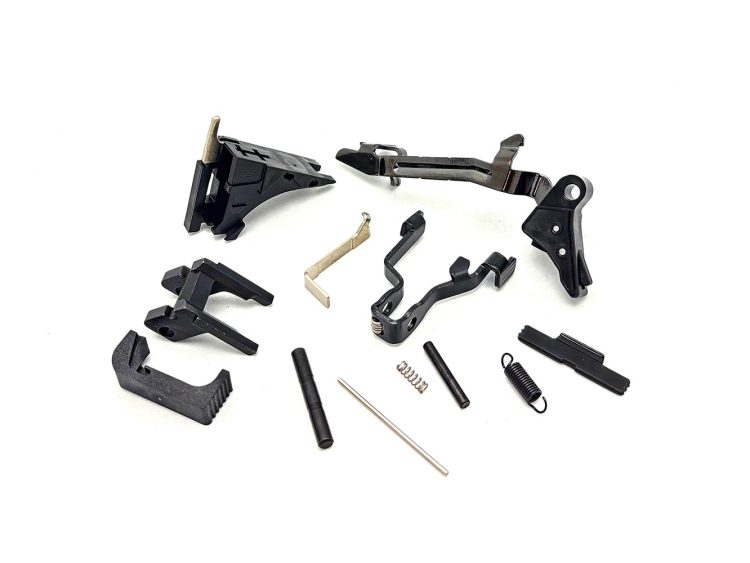 Lower Parts Kit for G19 Gen5 Pistols, Complete, with Trigger, Nomad Defense - Black Trigger with Standard Connector